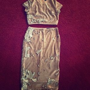 2 piece sequin shirt set